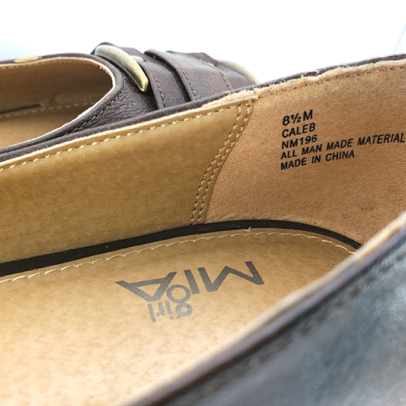 Mia Girl Caleb, Brown Vegan Leather, Slip On, Buckled Flats. Women's Size 8.5M - Picture 9 of 12